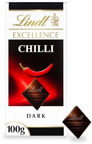 Lindt Excellence Chilli Dark Chocolate Bar – 100g – Christmas, Gift for Him & Her – A Bold and Spicy Festive Treat