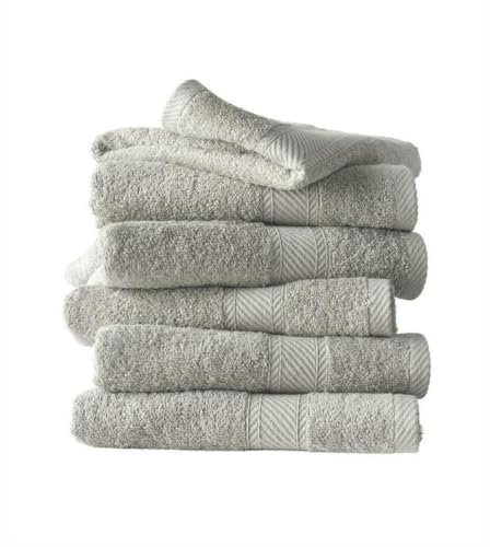 De Witte Lietaer 194844 Lot de 6 Serviettes de bain Coton Gris Clair 100 x 50 cm