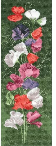 MARUSSIA Heritage Kreuzstich Set Zählstoff Zuckererbsen-Panel (L), Zählmuster, JCSP515-E, 11x31cm
