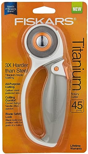 Fiskars 01-005874 Cutter rotatif à poignée ergonomique en titane Softgrip 45 mm Gris
