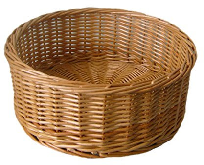 Red Hamper Large Round Straight Sided Wicker Tray