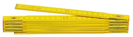 Metrica 23140 Holzgliedermassstab 2 m, rote Dezimalzahl, gelb