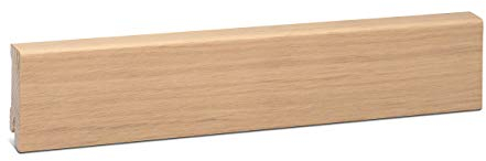 KGM Sockelleiste Modern – Furnierte Massivholz-Sockelleiste in Eiche weiß geölt – Maße: 2400 x 16 x 58 mm – 1 Stück