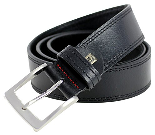 Pierre Cardin Leder-Gürtel Herren, Jeans-Gürtel Herren 40 mm breit, Gürtel Herren, Vollrindleder XL schwarz, Size:120