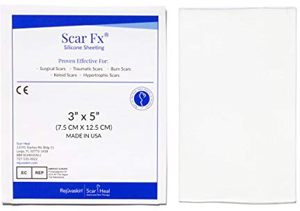 Rejuvaskin Narbenfx Silikon-Narbentherapie, Größe des Pflasters 7,6 x 12,7 cm, 1 Pflaster
