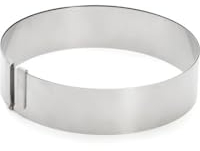 De Buyer - Cercle à pâtisserie extensible de 18 à 36 cm en inox - 4,5 cm - Fabriqué en France, Cercle Extensible et Gradué, Intérieur Lisse pour Démoulage Parfait, Utilisable à Froid