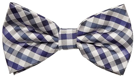 Fabio Farini - Elegante karierte Herren Fliege Querbinder für jeden Anlass wie Hochzeit, Konfirmation, Abschlussball Weiß Marineblau