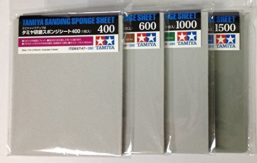 Tamiya Schleifschwamm, 4 Arten (#400, #600, #1000, #1500)