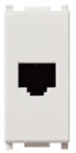 VIMAR RJ11 6/4 Stecker auf Stecker weiß für Anschluss von Telefon, Fax