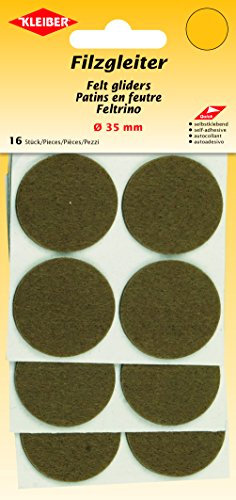 Kleiber Filzgleiter Durchmesser 35 mm, selbstklebend, Polyester, braun, 3,5 x 3,5 x 0,3 cm