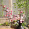 Dinglong Fleurs Fleur Floral Cerisier Printemps Plumes Fleur Branche Simulation Soie Faux Mariage Bouquet FêTe DéCoration Art Romantique (Rose)