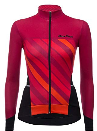 UGLY FROG Winter Fahrradtrikot Langarm Pro T/Thermo Radtrikot/Full Zip/Atmungsaktiv/Winddicht/Reflektoren