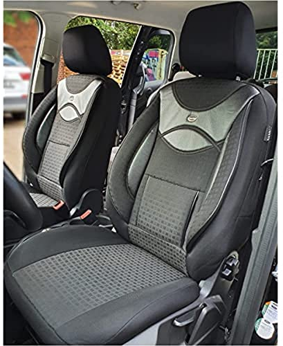 BREMER SITZBEZÜGE Maß Auto Schonbezüge kompatibel mit VW Golf 6 Fahrer & Beifahrer Set ab 2008-2013 / Auto Sitzbezüge Schonbezug Set Autositzbezüge 2er Pack in Schwarz/Schwarz (128)