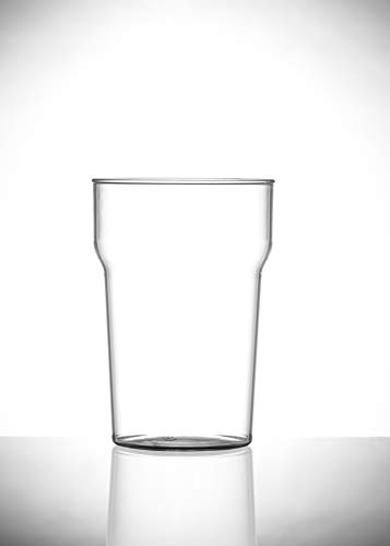 Virtually Glass Juego de 6 Vasos de Cerveza Roltex irrompibles Reutilizables de plástico de policarbonato con Forma de tulipán, apilables, de una Pinta
