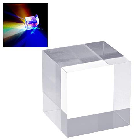 Heylas Glaswürfel Optisches Glas Würfel Prisma Lehrmittel für Kinder, Regenbogen-Thema, Optik und Physik Grundlagen