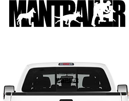 siviwonder Mantrailer Team Hundesport Auto Aufkleber Hund Folie Rettungshund Suchhund Farbe Schwarz, Größe 45cm