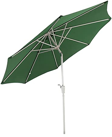 Mendler Sonnenschirm N18, Gartenschirm, Ø 2,7m neigbar Polyester/Alu 5kg - grün