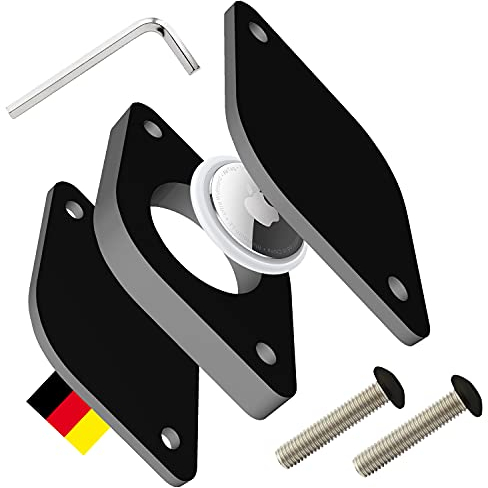 dipos® Fahrrad-Halterung kompatibel mit Apple AirTag - Ortung deines Rads durch AirTags I Universell inkl. Schrauben + Werkzeug I AirTag Halter für E-Bike Schwarz