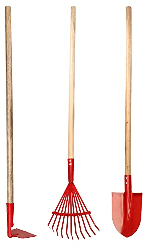 KOTARBAU® Set di attrezzi da giardino composto da rastrello vanga zappa giocattolo per bambini
