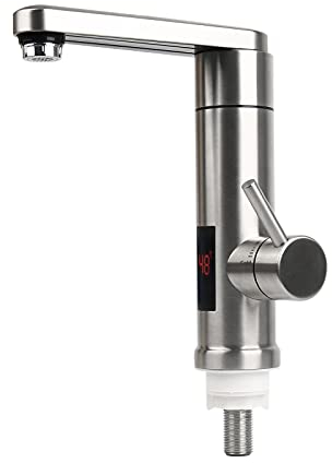 Instant Hot Water Faucet Tap,Stainless Steel Electric Hot and Cold Mixer Water Heater Faucet with Digital Display,220v for Home Kitchen Bathroom Facilities Sink