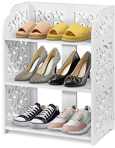 Ejoyous Schuhhalter, bequem zu bedienendes Schuhregal mit 3 Schichten für Wohnzimmer für Schlafzimmer für Badezimmer