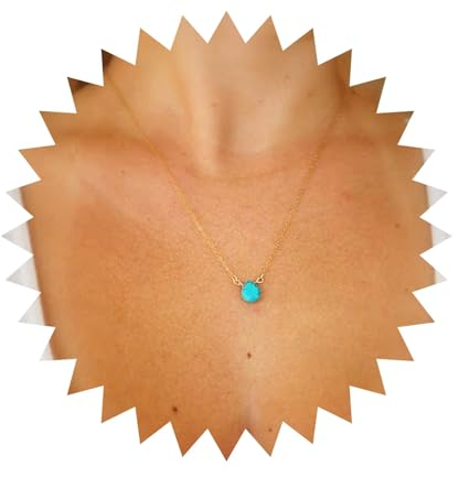 Aneneiceera Türkis Tropfen Halskette Choker Gold Schwimmende Türkis Anhänger Kette Boho Charme Kette Hochzeitsschmuck