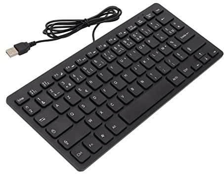 Clavier Ultra Fin à 78 Touches, Mini Clavier Filaire Muet, Interface USB, Clavier D'ordinateur de Bureau pour Russe, Français et Allemand(français)