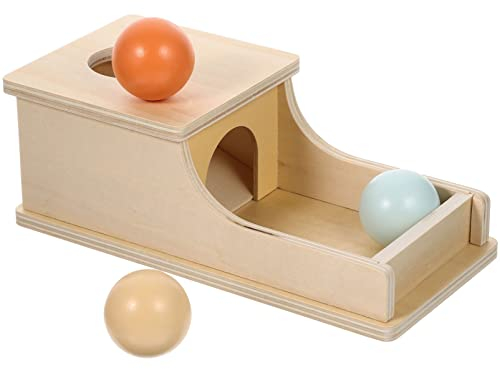 Toyvian Montessori Box Spielzeug Objekt Permanenz Box Ball Drop Box Baby Farbanpassung Lernspiel Sensorisches Spielzeug für Babyparty Geburtstagsgeschenk