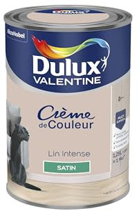 Dulux Valentine Crème de Couleur - Peinture multi-supports intérieure - Satin Lin Intense 1,25 L