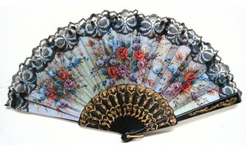 Wresetly Beautiful Hand Folding Fan for Colourful Daisy Design