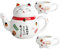 Beavorty Estatua 1 Juego Tetera China Tetera De Gato De Porcelana Tetera Tradicional De La Suerte Tetera Del Gato De La Suerte Taza Del Gato De La Suerte Viajar Taza De Café Cerámica