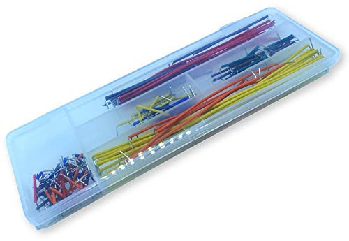 NGEN Boxed 140 Breadboard Connectors Preformed Breadboard Jumper Wires Kit in 14 Lengths and 9 Colours with a Storage Box