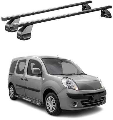 OMAC Barres de Toit transversales en Acier pour Renault Kangoo Express 2007-2026 – Antivol Inclus – Testées City Crash – DIN 75302:2019 – ISO/Pas 11154:2006 – Charge Max 75 kg Noir
