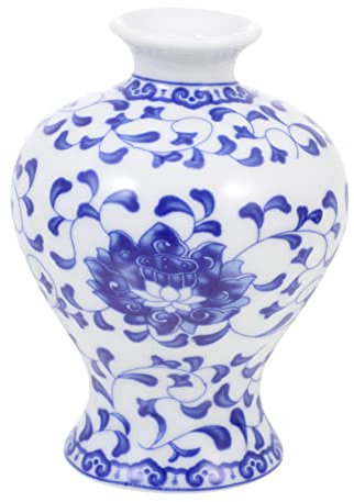 YARNOW Vase en Céramique Bleu Et Blanc Vase De Style Chinois Vase Chinois Vase Décoratif Vase à Fleurs Chinoiserie Vase Fleuri en Céramique Decoration Murale Ceramique Classique Poterie
