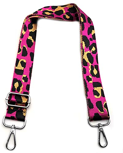 Taschengurte zum Wechseln, Taschengurt Rose Leopard, Verstellbarer Schultergurt für Tasche mit Karabiner Silber, Schulterriemen 3.8cm Umhängegurt für Taschen für Damen DIY Taschen, #2