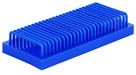 1 Piece Microscope Slides Staining Rack Glass Slide Drain Stands Rectangle Glass Slide Drying Stand Laboratory Glass Slide Rack Holder Lab Sample Slide Storage Shelf, Blue