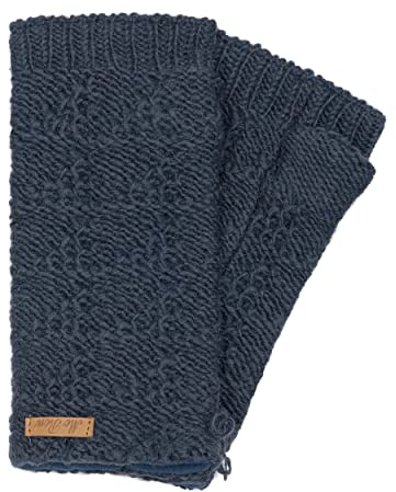 Damen Gestrickte Pulswärmer Modell Lenna Schieferblau 6510