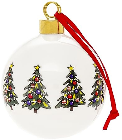 Alison Gardiner Christbaumkugel aus feinem Knochenporzellan, 6 cm