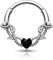 CM Crareesi Mania Rose Septum Piercing 16G Hinged Segment Ring 316L Stainless Steel Daith Clicker Heart CZ Septum Daith Helix Nose Piercing Jewellery (Black-10mm)