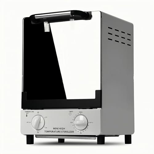 Double-layer High Temperature Steriliser, 600W Dry Heat Disinfector, Metal Tool sanitizing machine, Max. Temperature 300℃, Hair Salon Sterilizer for Scissors Tweezers,Nail Tools, UK Plug