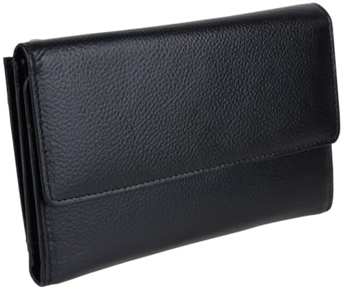 Golunski Leather Ladies Tri-Fold Purse/Wallet - Black