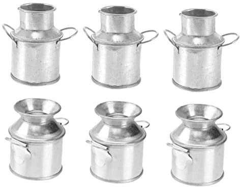 Sosoport 18 STK Milchkännchen Blecheimer Milchkännchen Mit Deckel Vintage Vasen Für Blumen Rustikale Geschenkkörbe Pflanzgefäß Aus Metall Flasche Pflanze Mini Eisen Kind