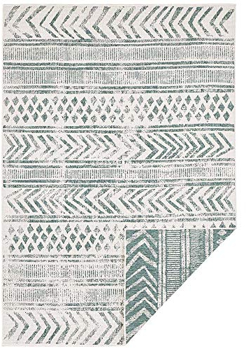 Teppich Boss - Indoor & Outdoor Wendeteppich Biri Grün Creme, Größe:160x230 cm