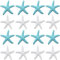 GORGECRAFT 20PCS Résine Étoile de Mer Ornements Coloré Océan Mer Plage Thème Mini Crayon Artificiel Doigt Étoile de Mer Décor pour Arbre de Noël Suspendu Fête de Mariage Artisanat Bleu Blanc