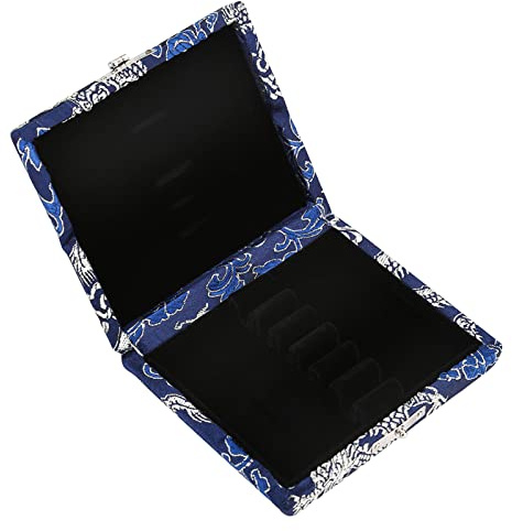 Custodia per ance in legno di seta, custodia per 6 ance da oboe (blu)