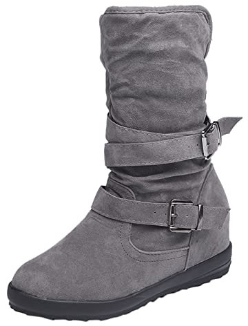 Stivaletti Donna Pelle Stivaletto Donna Estivo con Zeppa Interna Scarponcini Trekking Donna Stivali Moto Donna Rialzati Stivali Donna Estivi Stivali Alti Donna sopra Il