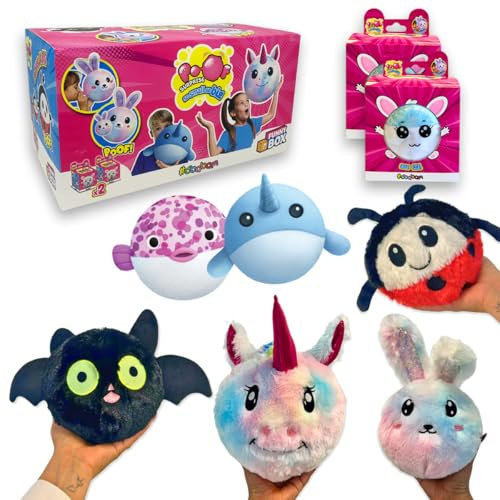 #sbabam Funny Box Poof Surprise So Small So Big, aufblasbarer Plüsch für Kinder, 2 Stück, Puppen, die groß Werden - Sie können Einhorn, Vampir, Marienkäfer und andere Finden