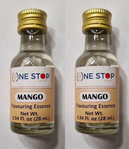 One Stop Dealers Food Essence Mango 28ml | Natural Mango Flavoring for Baking, Desserts & Beverages | Concentrated & Versatile (Pack of 2)