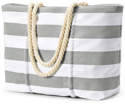 oscaurt Strandtasche Wasserdicht Badetasche Shopper Tasche Damen Beach Tote Bag mit Reißverschluss Reisetasche Schwimmtasche Saunatasche Damen Groß