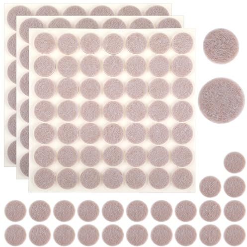 EupHHonycs 144 Stücke Filzgleiter Selbstklebend Rund, Filzgleiter Stühle Möbelgleiter 5mm Dicke Möbel Filzgleiter für Möbelfüße Stuhlbeine, Hartholzböden Beige